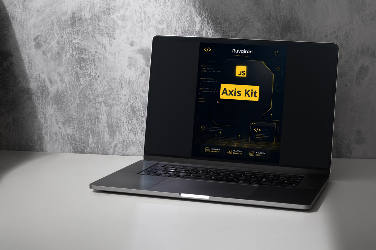 Laptop displaying a software interface on a gray surface with a concrete wall background