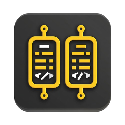 Pair of yellow ear-shaped objects with symbols on a black background