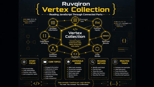 Ruvigion Vertex Collection educational resource on a dark background with technical diagrams and text.